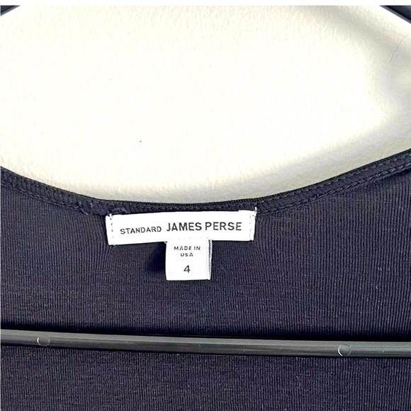 Standard James Perse Black Long Sleeve V-Neck Mini dress 4/XL long 32” bust 37” - Picture 4 of 8